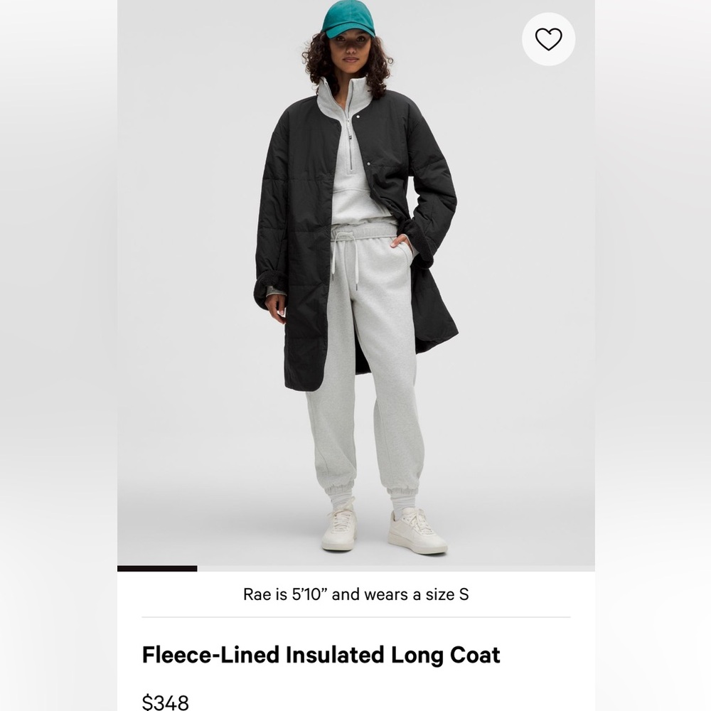 Lululemon Fleece-Lined Insulated Coat - Size small